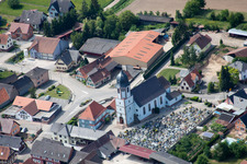 Drone recording of Niederlauterbach in the state Bas-Rhin, France