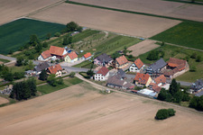 Schleithal in the state Bas-Rhin, France viewn from the air