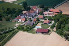 Seebach in the state Bas-Rhin, France viewn from the air