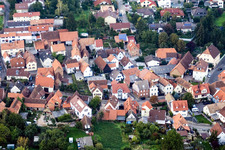 Aerial photograpy of Arzheimer Hauptstr in the district Arzheim in Landau in der Pfalz in the state Rhineland-Palatinate, Germany