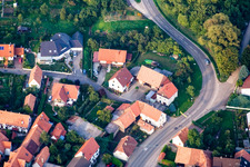 Aerial view of Nordring with holiday apartment Meyer and Grün in the district Rechtenbach in Schweigen-Rechtenbach in the state Rhineland-Palatinate, Germany