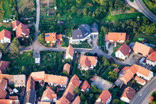 Aerial photograpy of Nordring with holiday apartment Meyer and Grün in the district Rechtenbach in Schweigen-Rechtenbach in the state Rhineland-Palatinate, Germany