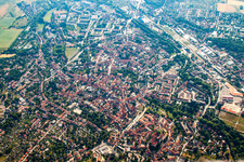 Aerial view of Quedlinburg in the state Saxony-Anhalt, Germany