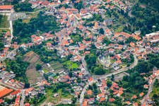 Aerial view of Town View of the streets and houses of the residential areas in Bad Suderode in the state Saxony-Anhalt