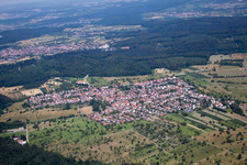 Drone recording of District Spessart in Ettlingen in the state Baden-Wuerttemberg, Germany