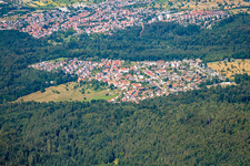 From the south in the district Etzenrot in Waldbronn in the state Baden-Wuerttemberg, Germany