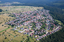 Aerial view of From the north in the district Pfaffenrot in Marxzell in the state Baden-Wuerttemberg, Germany