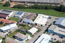 Im Schwarzenbusch commercial area in the district Pfaffenrot in Marxzell in the state Baden-Wuerttemberg, Germany out of the air