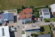 Im Schwarzenbusch commercial area in the district Pfaffenrot in Marxzell in the state Baden-Wuerttemberg, Germany out of the air