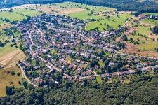 Aerial photograpy of From the east in the district Burbach in Marxzell in the state Baden-Wuerttemberg, Germany