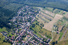 District Schluttenbach in Ettlingen in the state Baden-Wuerttemberg, Germany from the plane