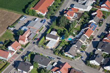 Aerial view of Industrial estate and company settlement Im Gereut in Hatzenbuehl in the state Rhineland-Palatinate