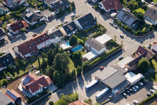 Oblique view of Industrial estate and company settlement Im Gereut in Hatzenbuehl in the state Rhineland-Palatinate