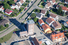 Aerial view of High-rise building Ludovici in Jockgrim in the state Rhineland-Palatinate, Germany