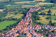 Aerial view of Hinterstädel from the north in Jockgrim in the state Rhineland-Palatinate, Germany