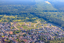 Vogelring new development area in Jockgrim in the state Rhineland-Palatinate, Germany seen from above