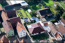 Brehmstr in the district Minderslachen in Kandel in the state Rhineland-Palatinate, Germany from the drone perspective