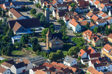 Aerial photograpy of Town Hall Jockgrim in Jockgrim in the state Rhineland-Palatinate, Germany