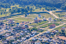 Bird's eye view of Vogelring new development area in Jockgrim in the state Rhineland-Palatinate, Germany