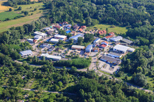 Mittelwegring commercial area in Jockgrim in the state Rhineland-Palatinate, Germany out of the air