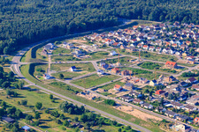Drone recording of Vogelring new development area in Jockgrim in the state Rhineland-Palatinate, Germany