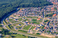 Vogelring new development area in Jockgrim in the state Rhineland-Palatinate, Germany from the drone perspective