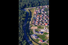 Aerial view of Waldäckerstr in Jockgrim in the state Rhineland-Palatinate, Germany