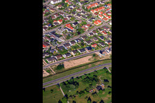 Forstlandallee in Jockgrim in the state Rhineland-Palatinate, Germany from above