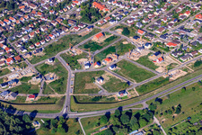 Aerial photograpy of Vogelring new development area in Jockgrim in the state Rhineland-Palatinate, Germany