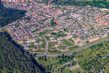 Oblique view of Vogelring new development area in Jockgrim in the state Rhineland-Palatinate, Germany