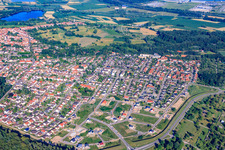Vogelring new development area in Jockgrim in the state Rhineland-Palatinate, Germany from above