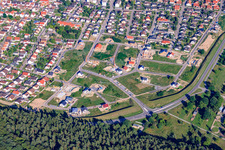 Vogelring new development area in Jockgrim in the state Rhineland-Palatinate, Germany out of the air
