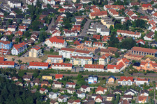 Aerial view of Ludviciring in Jockgrim in the state Rhineland-Palatinate, Germany