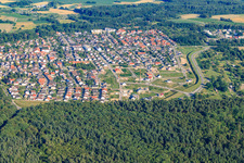 New development area Vogelring from the north in Jockgrim in the state Rhineland-Palatinate, Germany