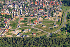 New development area Vogelring from the north in Jockgrim in the state Rhineland-Palatinate, Germany from above