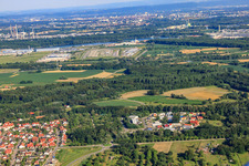 Aerial photograpy of Oberwald industrial area from the northwest in Wörth am Rhein in the state Rhineland-Palatinate, Germany