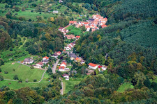 Village - view on the edge of agricultural fields and farmland in the district Blankenborn in Bad Bergzabern in the state Rhineland-Palatinate