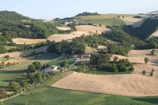 Aerial view of San Martino dei Muri in the state The Marches, Italy