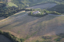 Oblique view of Fratte Rosa in the state Pesaro und Urbino, Italy