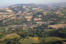 Isola di Fano in the state The Marches, Italy from a drone