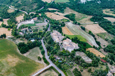 Cartoceto in the state The Marches, Italy from the drone perspective