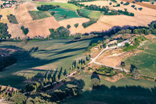 Fratte Rosa in the state Pesaro und Urbino, Italy from above