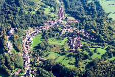 Weiler in the state Bas-Rhin, France seen from above