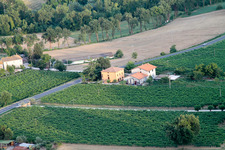 Aerial photograpy of Santa Maria della Valle in the state The Marches, Italy