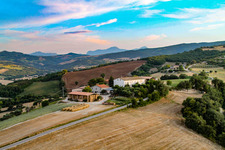Santa Maria della Valle in the state The Marches, Italy from the plane