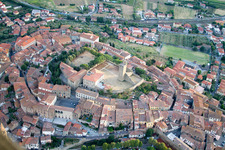 Castiglion Fiorentino in the state Arezzo, Italy from above