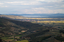 Castiglion Fiorentino in the state Arezzo, Italy seen from above