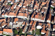 Aerial photograpy of Main Street in Wissembourg in the state Bas-Rhin, France