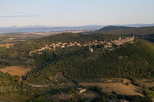 Montefollonico in the state Tuscany, Italy from above