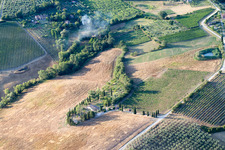 Aerial view of Montepulciano in the state Siena, Italy